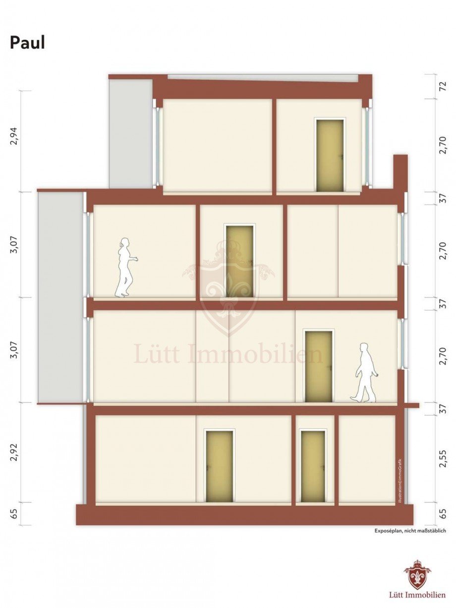 Geb�udeschnitt - Paul Penthousewohnung Hamburg