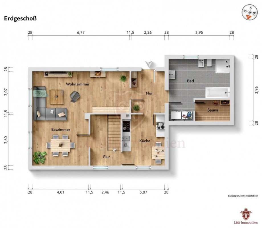 Grundriss Erdgescho� Einfamilienhaus Hasenmoor