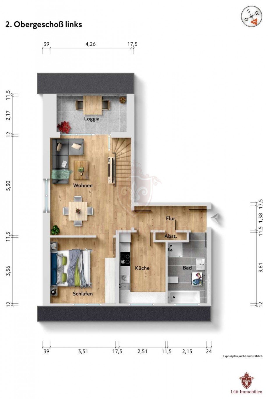 Grundriss Obergescho� Dachgeschosswohnung Henstedt-Ulzburg