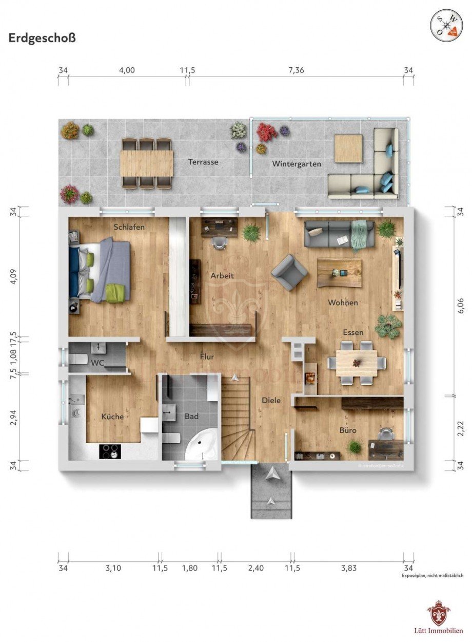 Grundriss Erdgescho� Einfamilienhaus Henstedt-Ulzburg