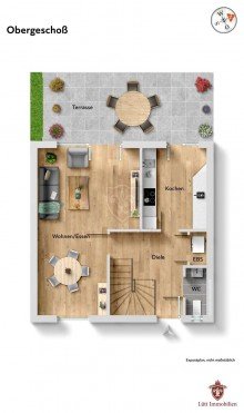 Grundriss Erdgeschoss *** Hier ist kaufen g�nstiger als mieten - Doppelhaush�lfte f�r die kleine Familie ***