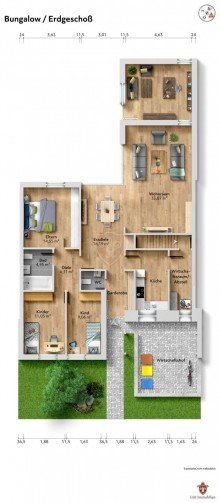 Grundriss Bungalow ***Gepflegter Reihenhausbungalow im Bauhausstil***