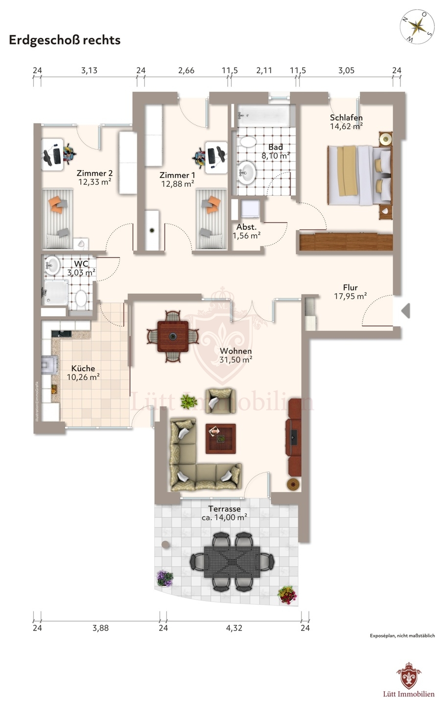 Grundriss Terrassenwohnung Hamburg