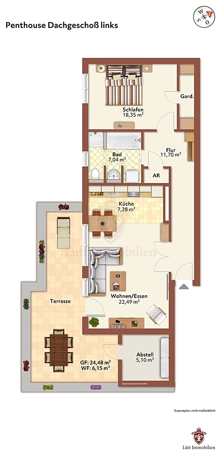 Grundriss Penthousewohnung Hamburg